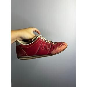 Vintage red Coach sneakers very worn condition size 8 1/2